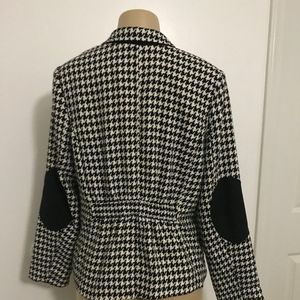 Joan Rivers Woven Plaid Blazer/Black Suede